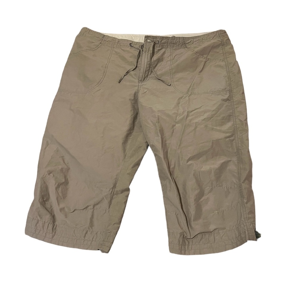 Columbia Capri Pants Women Size XL Tan Hiking Drawstring zip